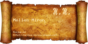 Melles Miron névjegykártya